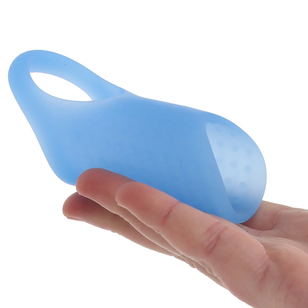 Basic Essentials Stimulation Enhancer Sleeve in Blue - Image 4