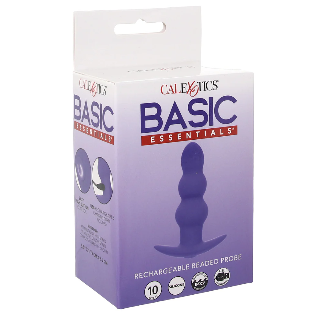 Basic Essentials Vibrating Beaded Anal Probe - Image 9