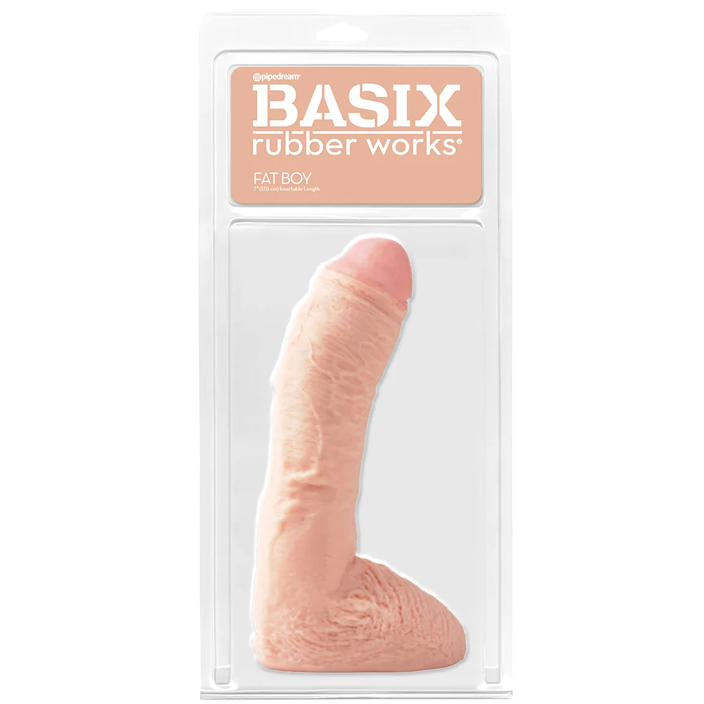 Basix 10 Inch Fat Boy Dildo in Light - Image 6