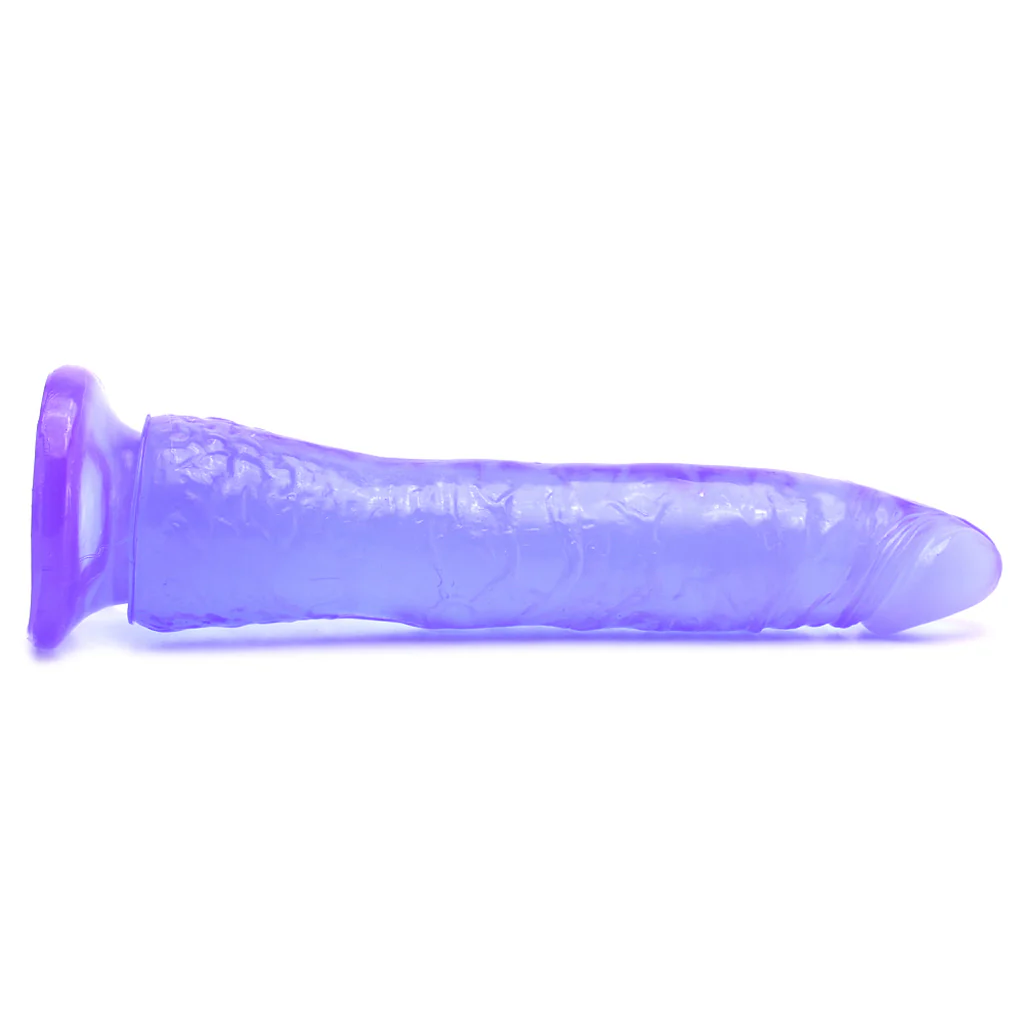 Basix Slim 7 Inch Dildo in Purple - Image 3