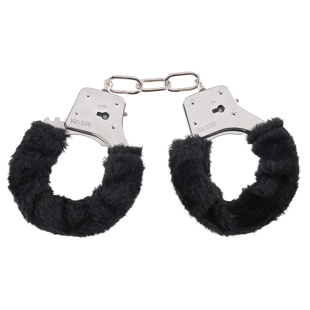 Black Furry Hand Cuffs - Image 3