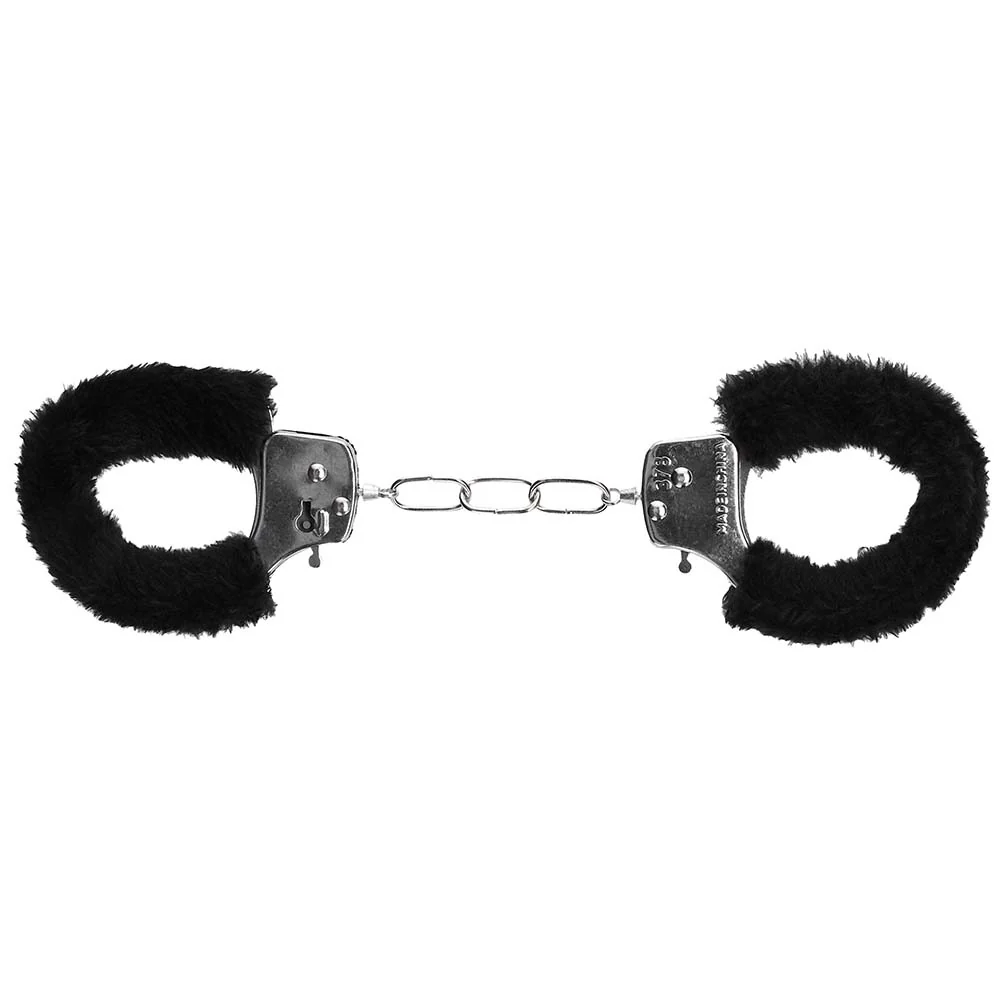 Black Furry Hand Cuffs - Image 4