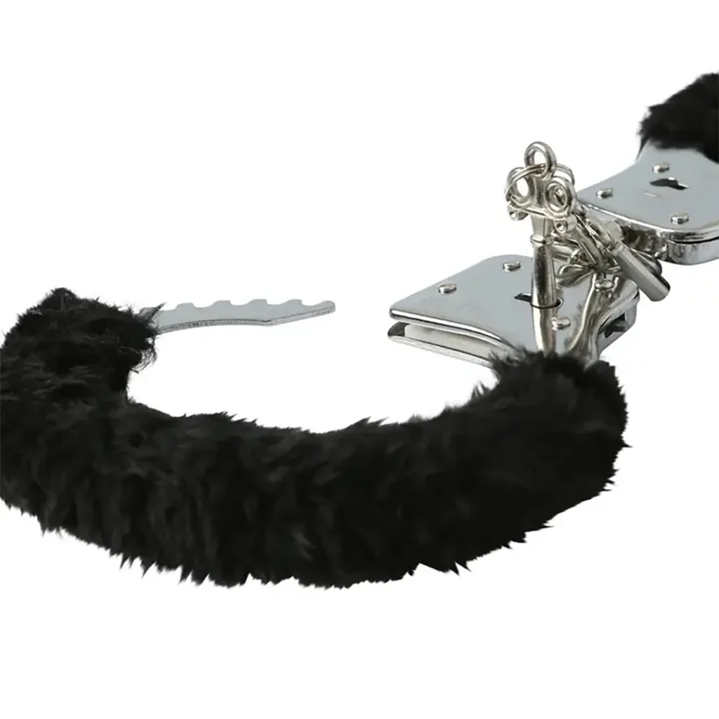 Black Furry Hand Cuffs - Image 7