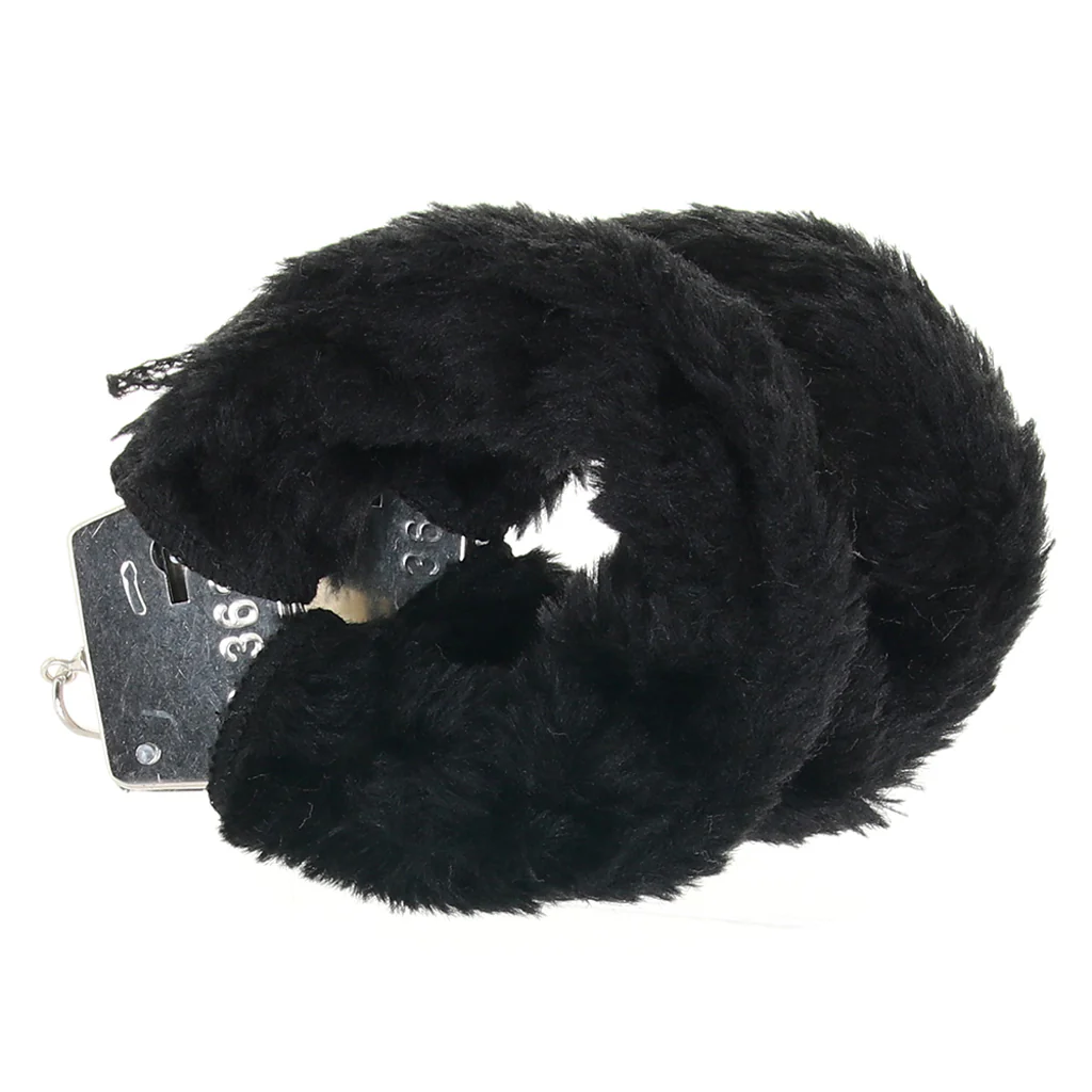 Black Furry Hand Cuffs - Image 8