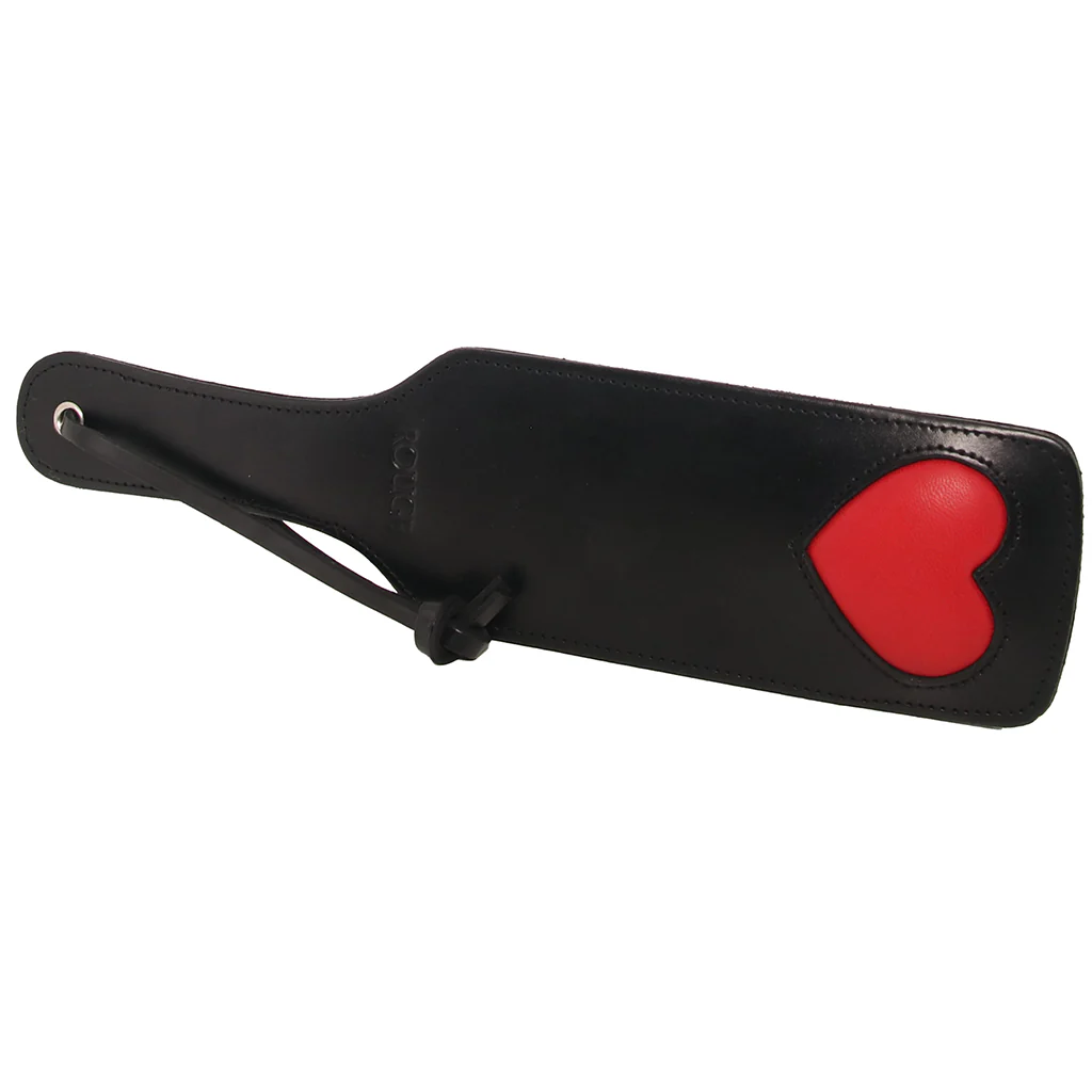 Black Leather Red Heart Paddle - Image 5