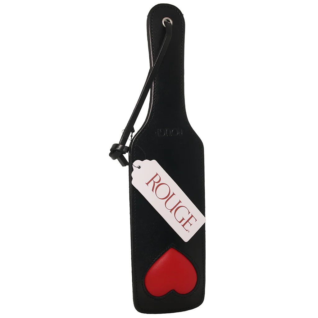Black Leather Red Heart Paddle - Image 9