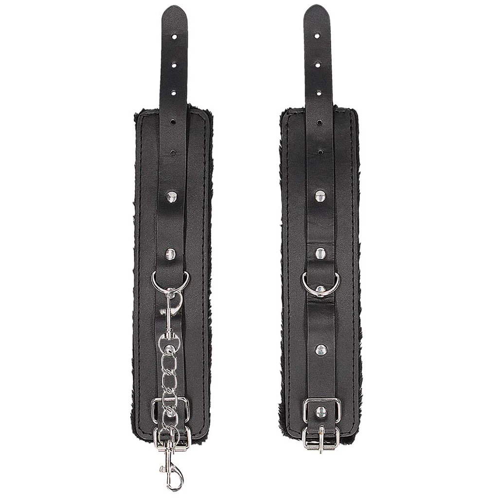 Black & White Plush Wrist Cuffs - Image 5