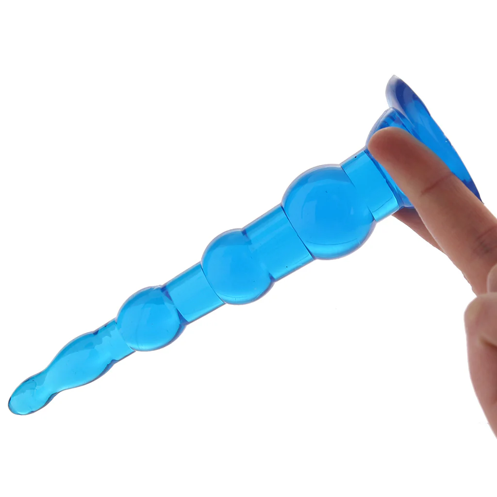 Blue Line 6.75 Inch Anal Beads With Suction Base - Image 4