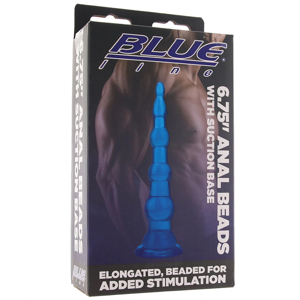 Blue Line 6.75 Inch Anal Beads With Suction Base - Image 6