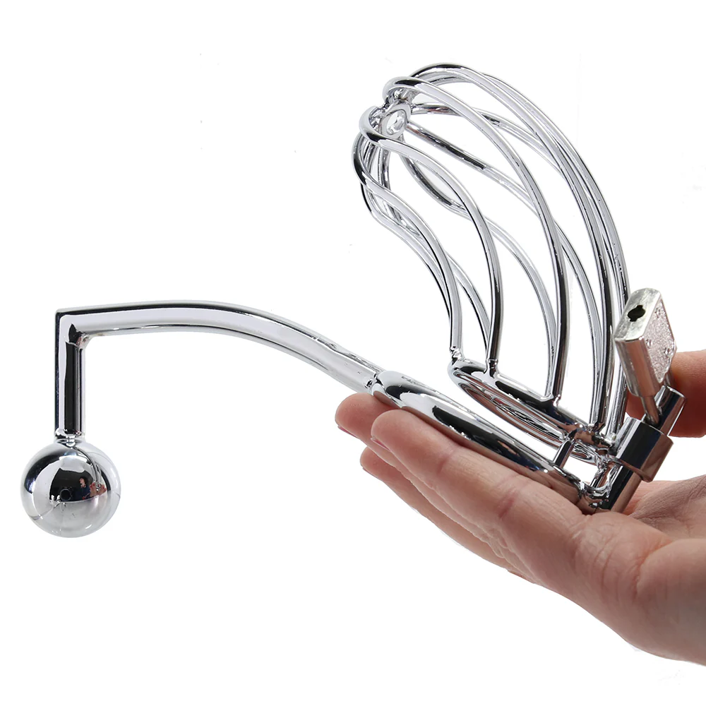 Blue Line Cock Cage with Anal Stimulator - Image 4
