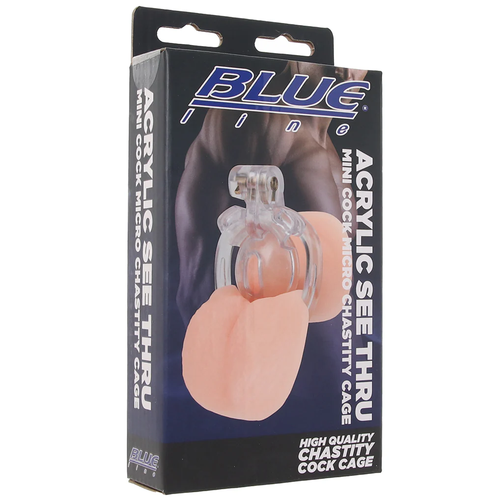 Blueline Acrylic See Thru Mini Cock Micro Chastity Cage - Image 9