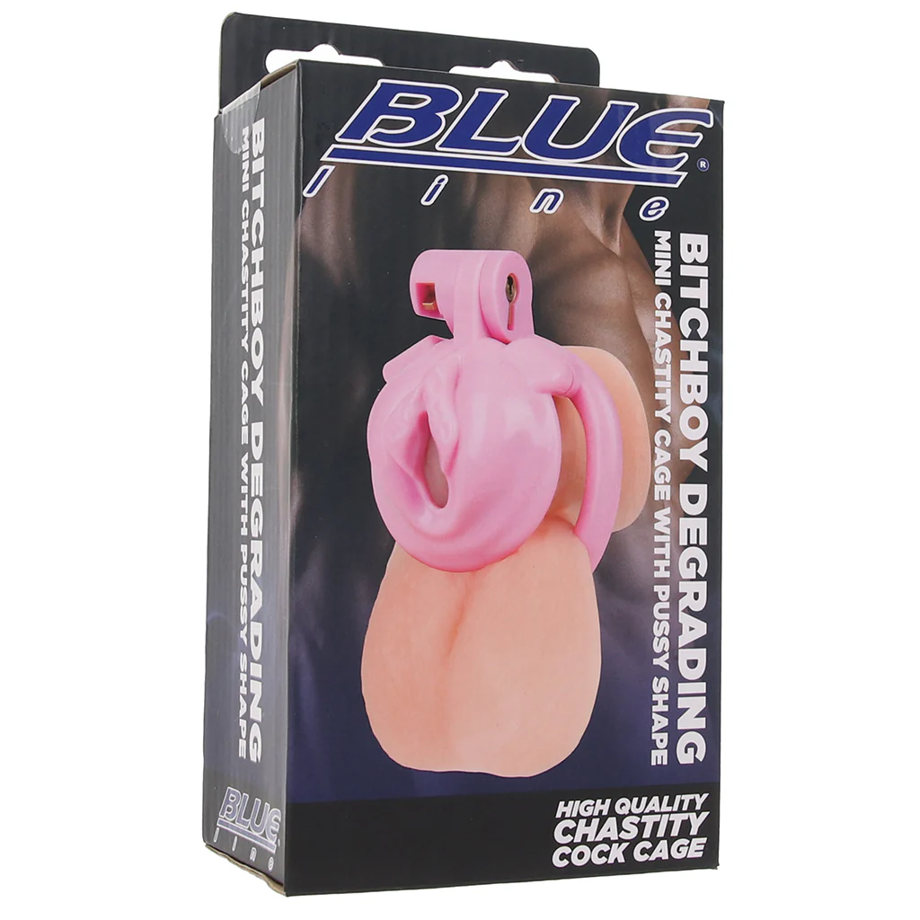 Blueline Bitchboy Degrading Mini Chastity Cage - Image 9