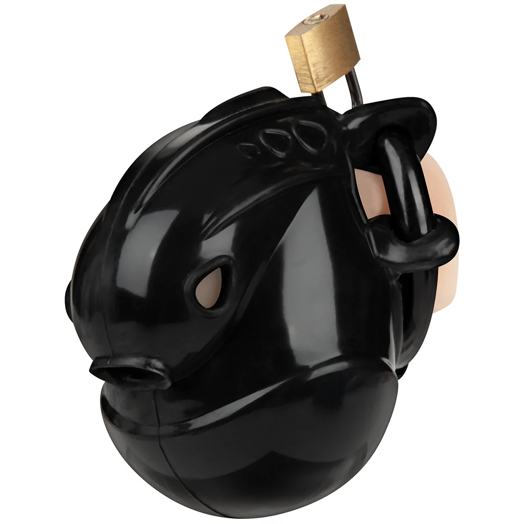 Blueline Full Restraint Silicone Chastity Device in Black - Image 2