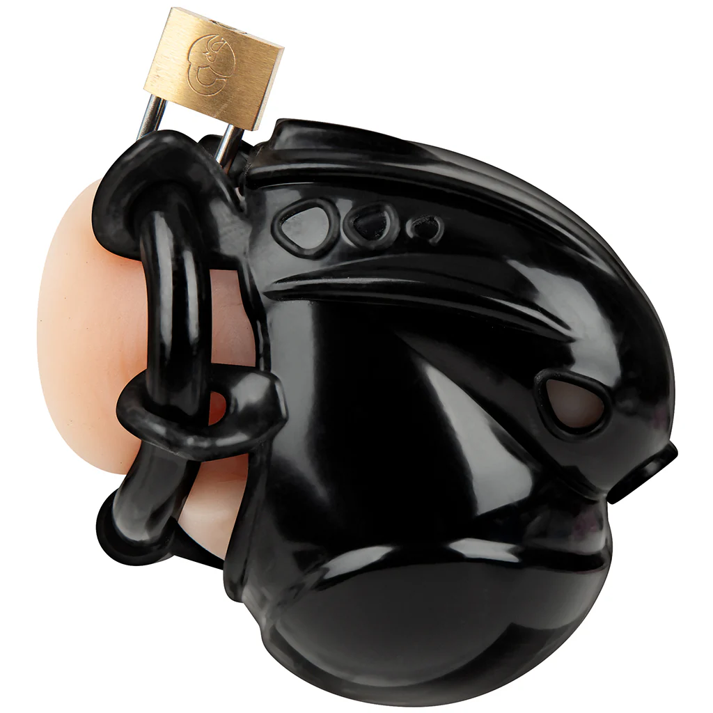 Blueline Full Restraint Silicone Chastity Device in Black - Image 3
