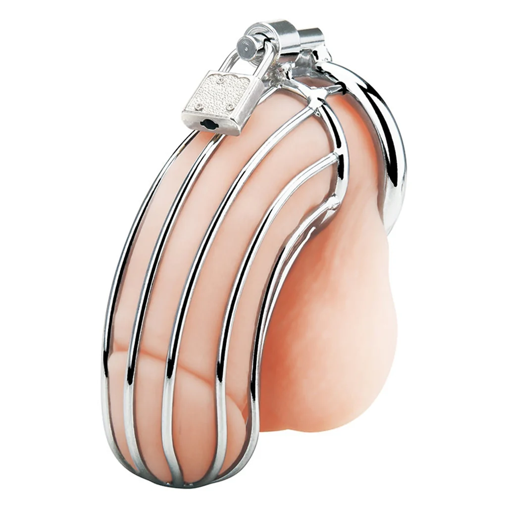 Blue Line Prisoner Cock Cage in Silver - Image 2