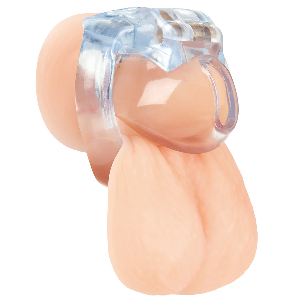 Blueline Small Dick Acrylic Mini Chastity Cage - Image 2