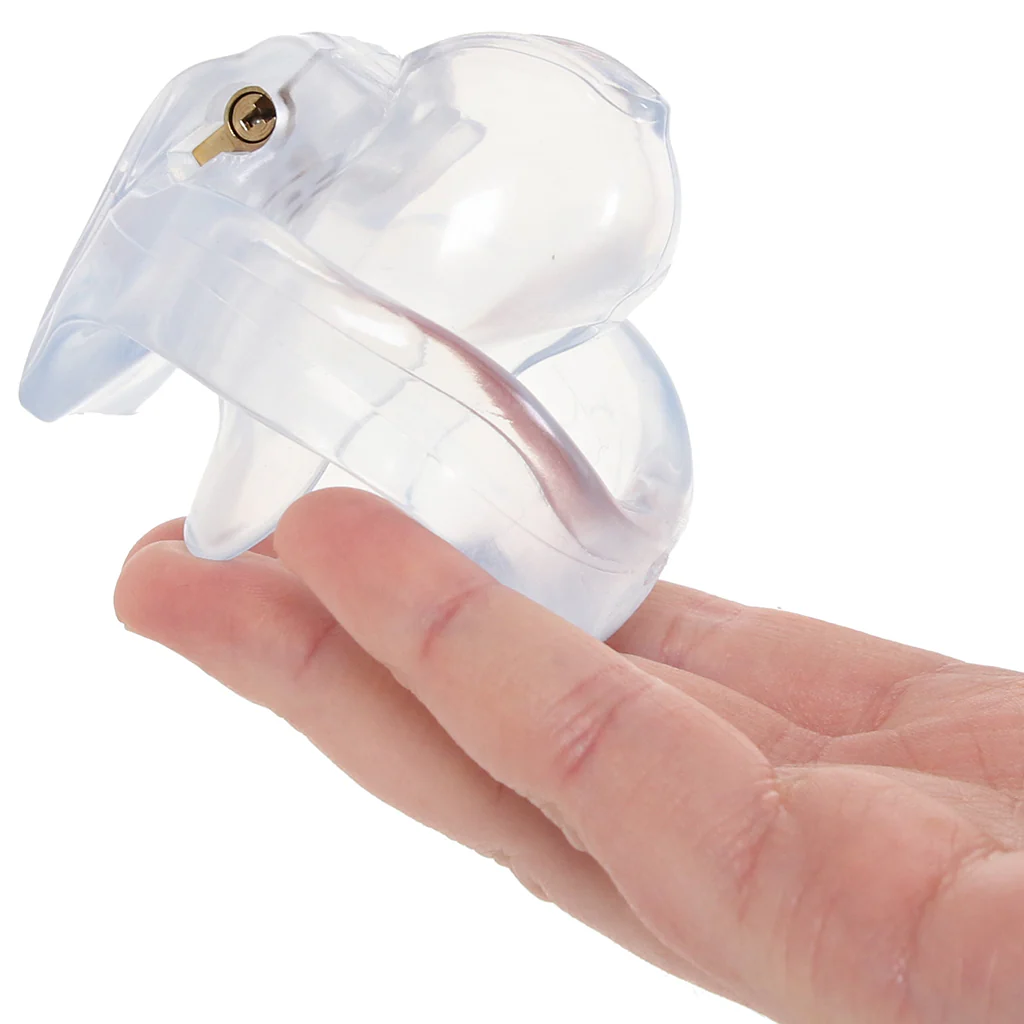 Blueline Small Dick Acrylic Mini Chastity Cage - Image 4