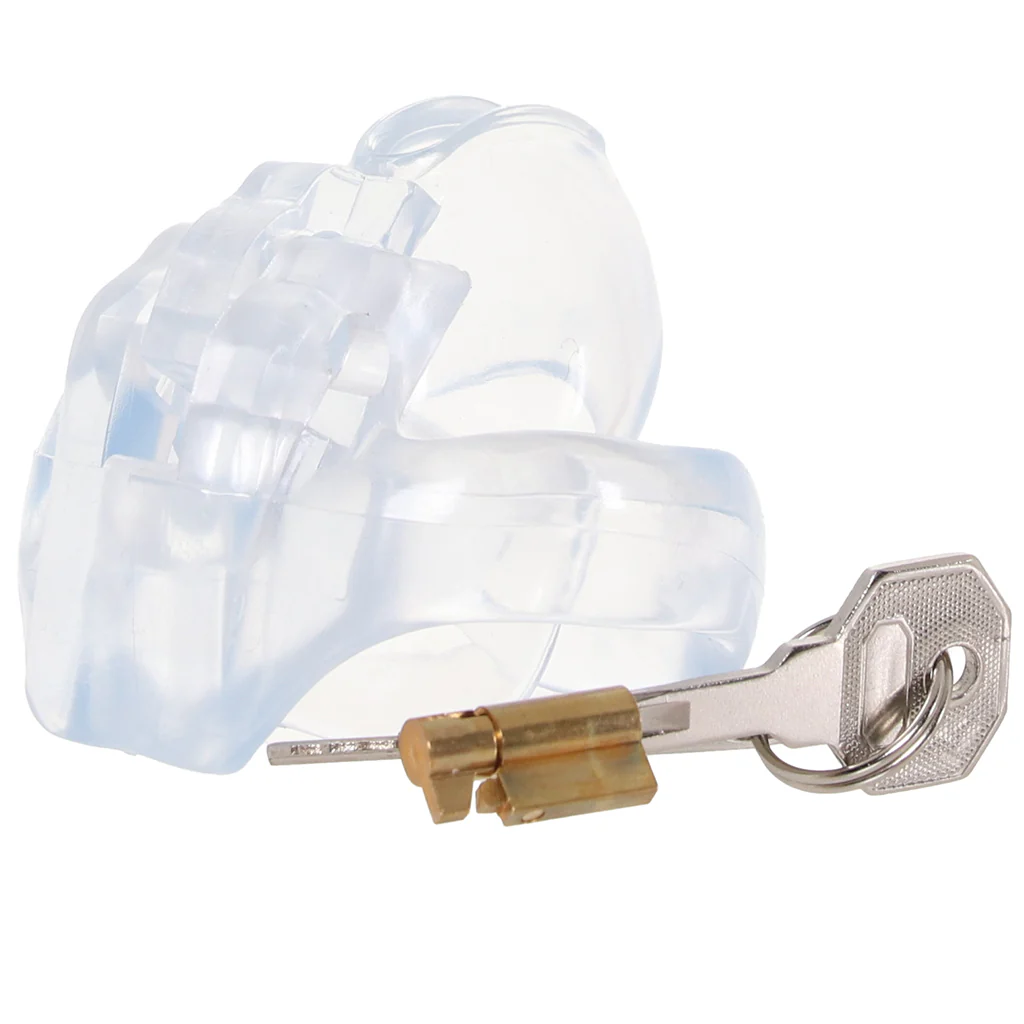Blueline Small Dick Acrylic Mini Chastity Cage - Image 5