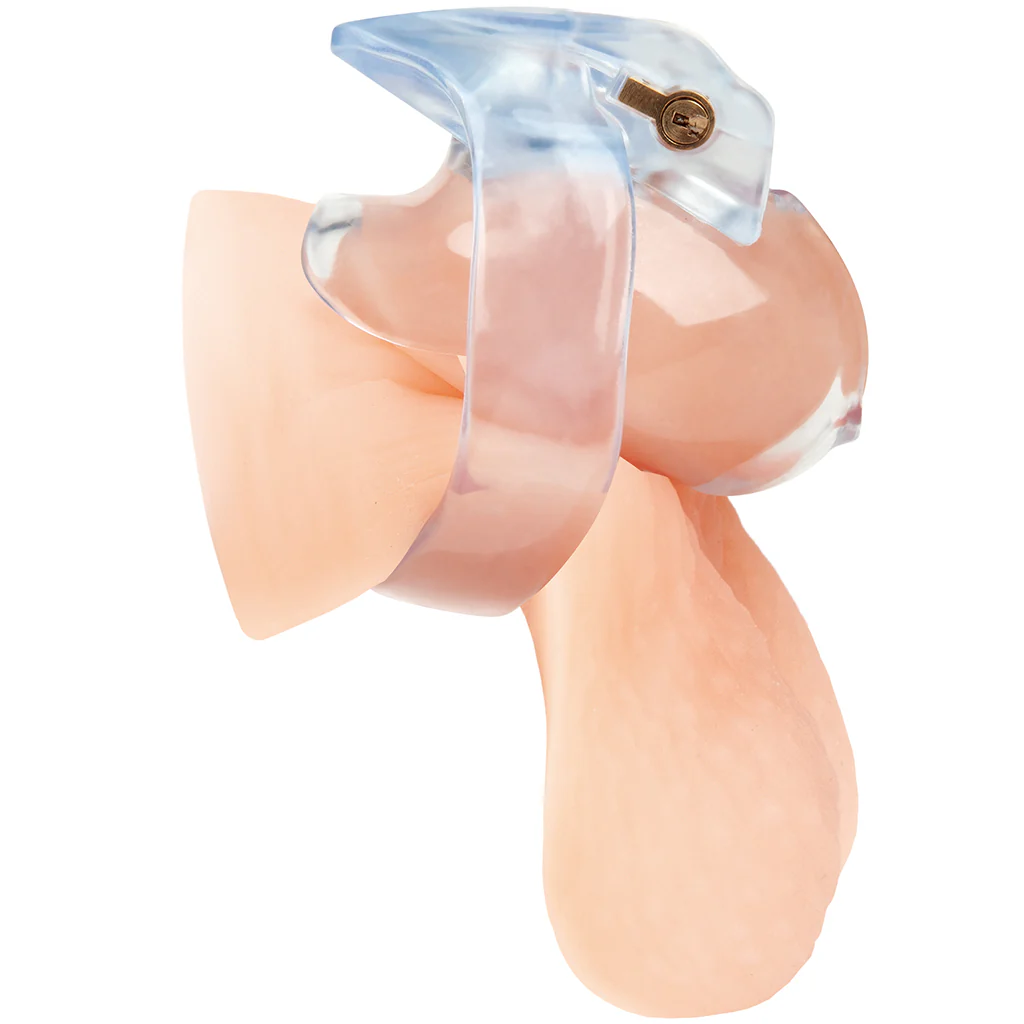 Blueline Small Dick Acrylic Mini Chastity Cage - Image 7