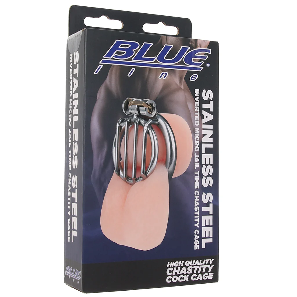 Blueline Stainless Steel Inverted Micro Jail Time Cock Cage - Image 9