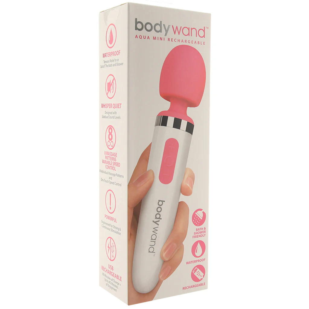 BodyWand Aqua Mini Rechargeable Vibe in Pink - Image 6