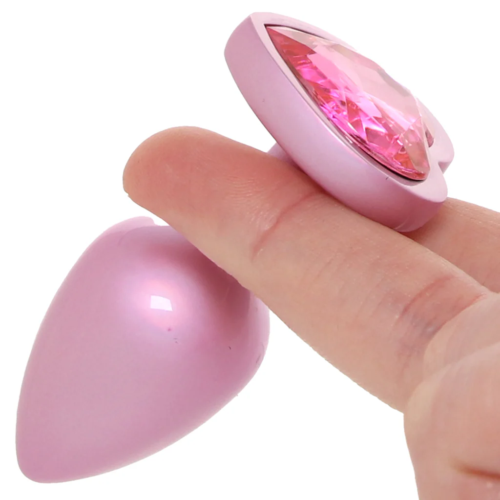 Booty Bling Pink Metal Jewelled Butt Plug in Small - Image 6