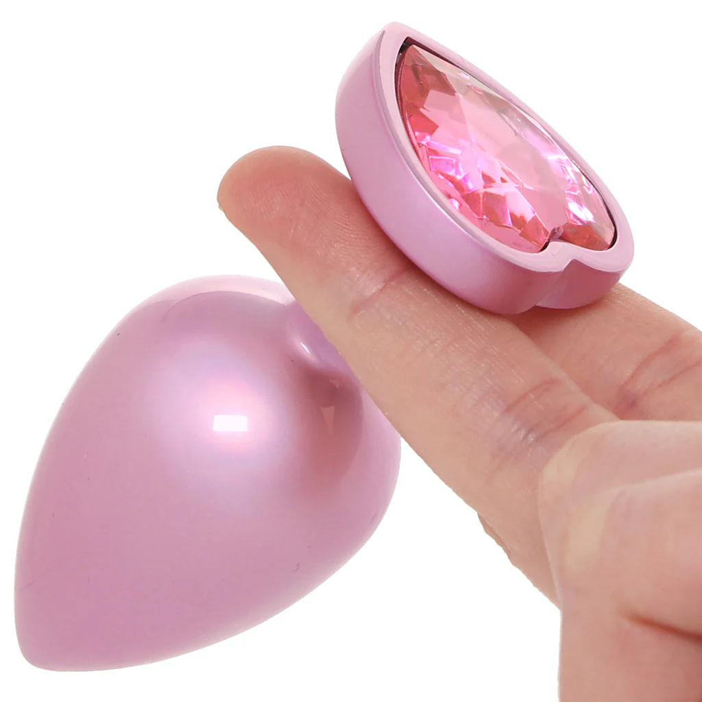 Booty Bling Pink Metal Jewelled Butt Plug in Large - Image 6