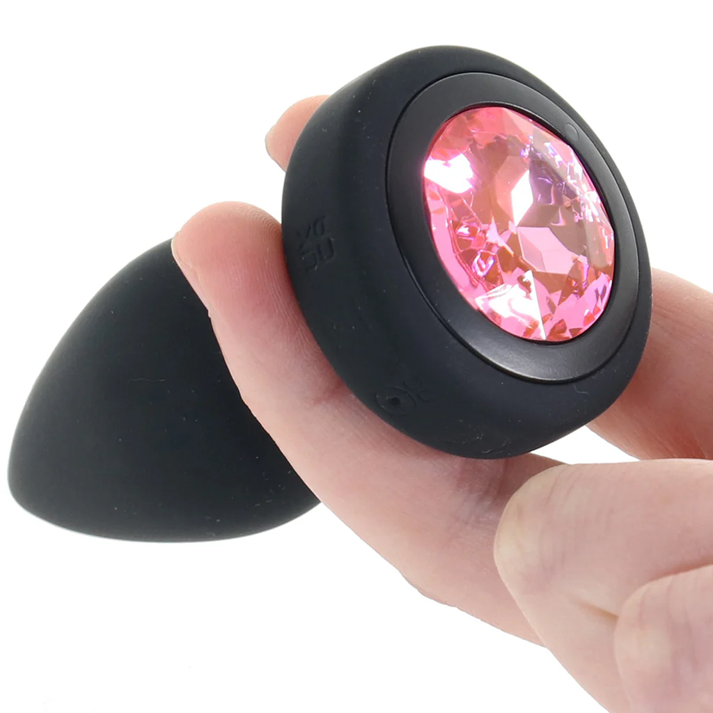 Booty Sparks Pink Gem Vibrating Anal Plug in Small - Image 4