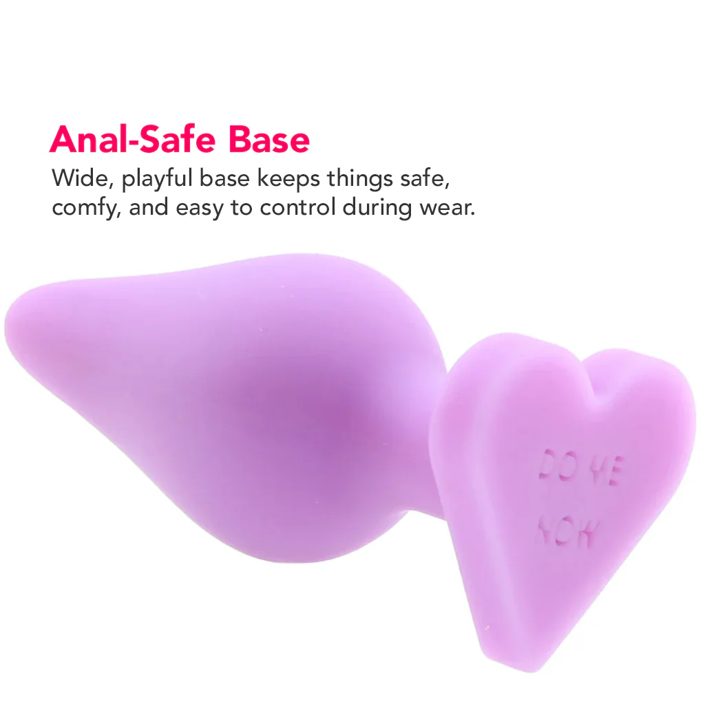 Candy Hearts Do Me Now Small Butt Plug in Purple - Image 5