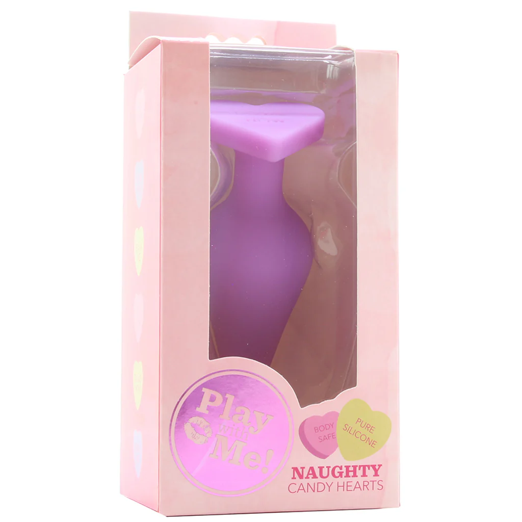 Candy Hearts Do Me Now Small Butt Plug in Purple - Image 6