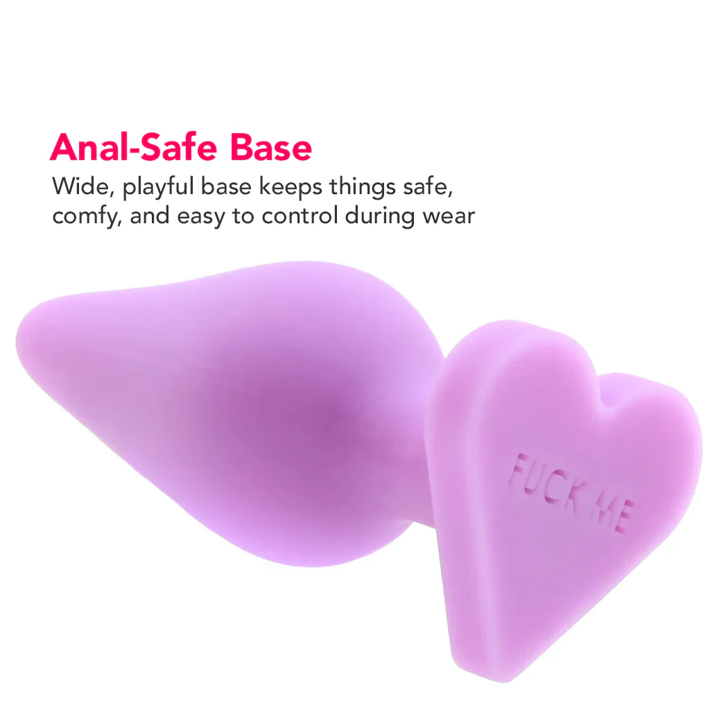 Candy Hearts F**k Me Medium Butt Plug in Purple - Image 5