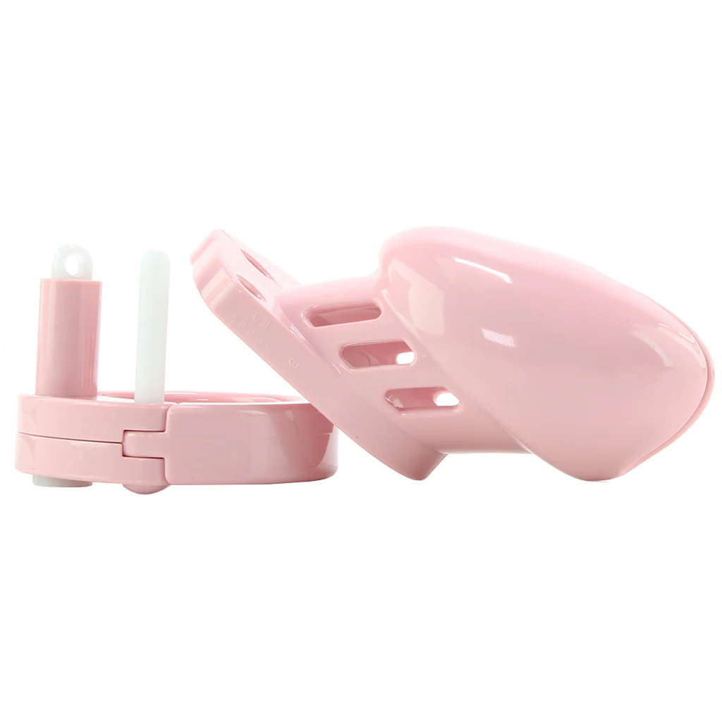 2.5 Inch Locking Male Chastity Device in Pink - Image 4
