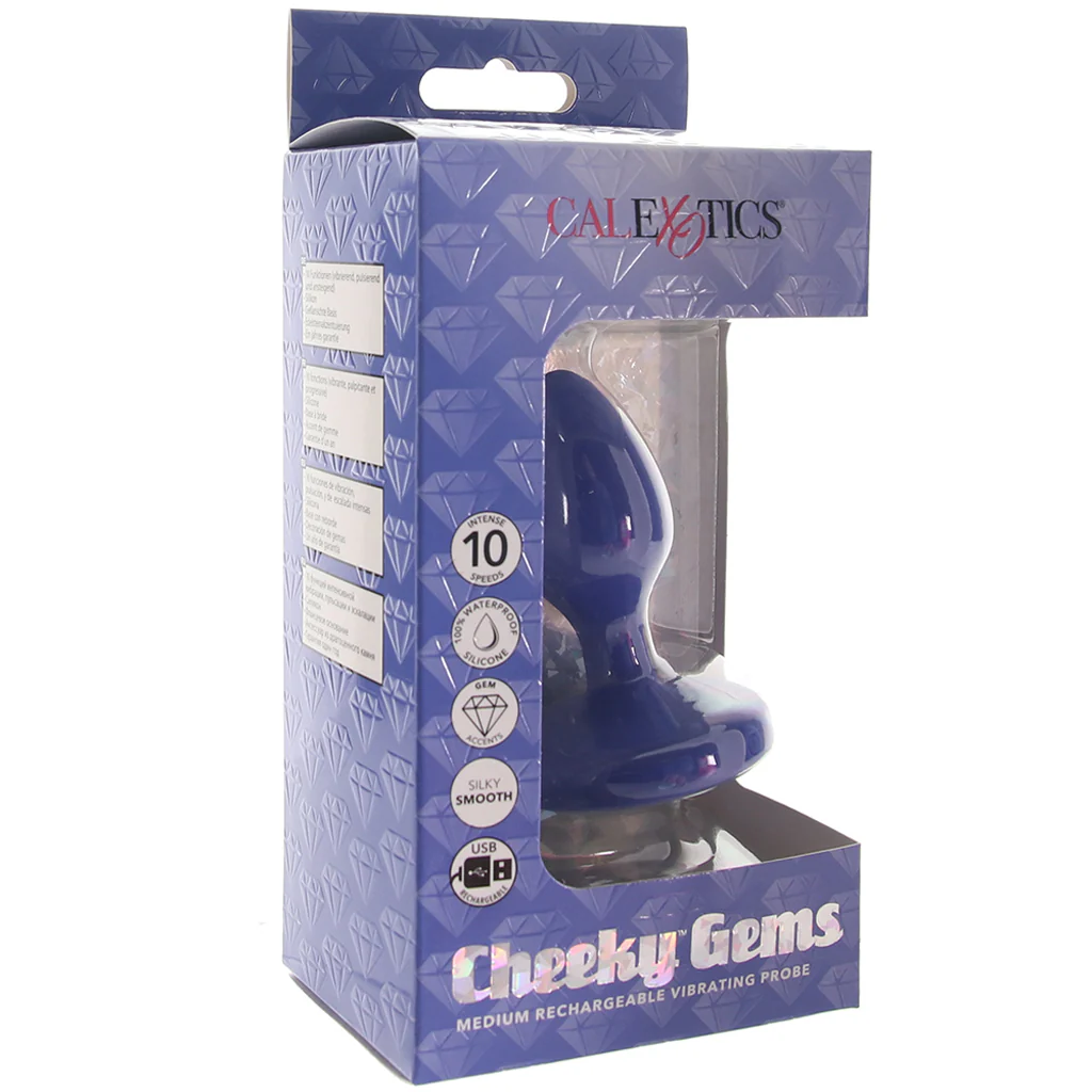 Cheeky Gems Medium Vibrating Probe in Blue - Image 6