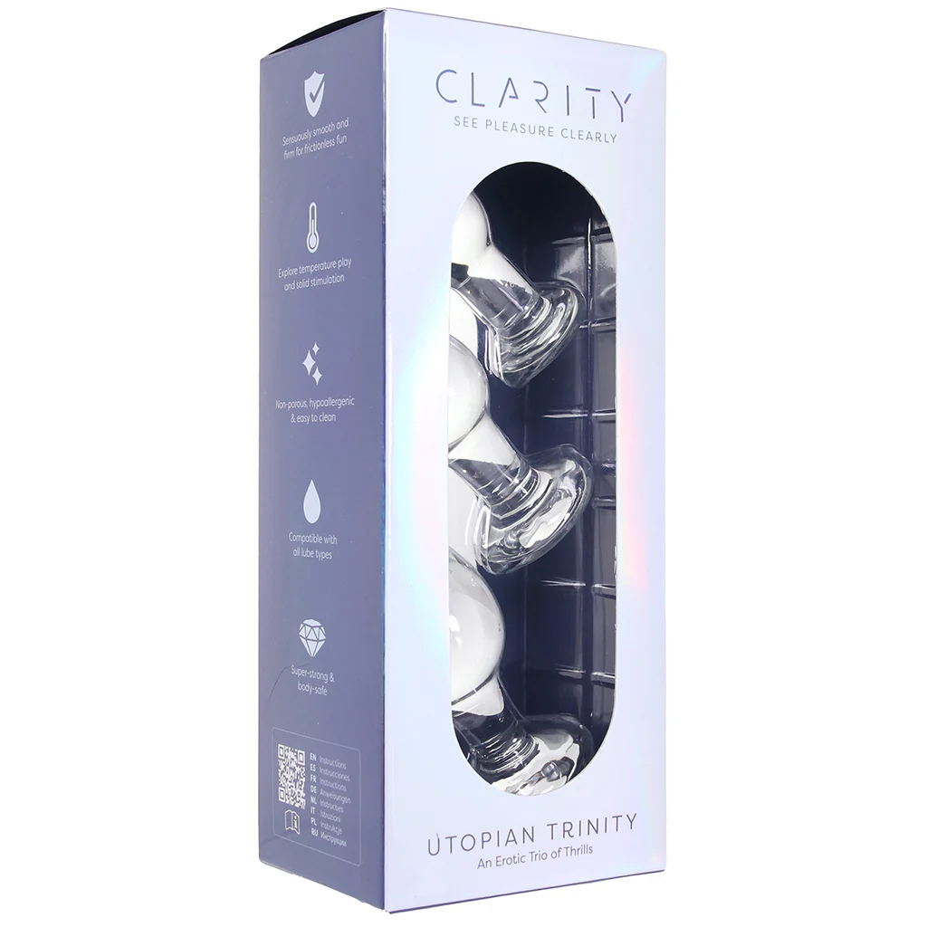 Clarity Utopian Trinity Glass Butt Plug Set - Image 9