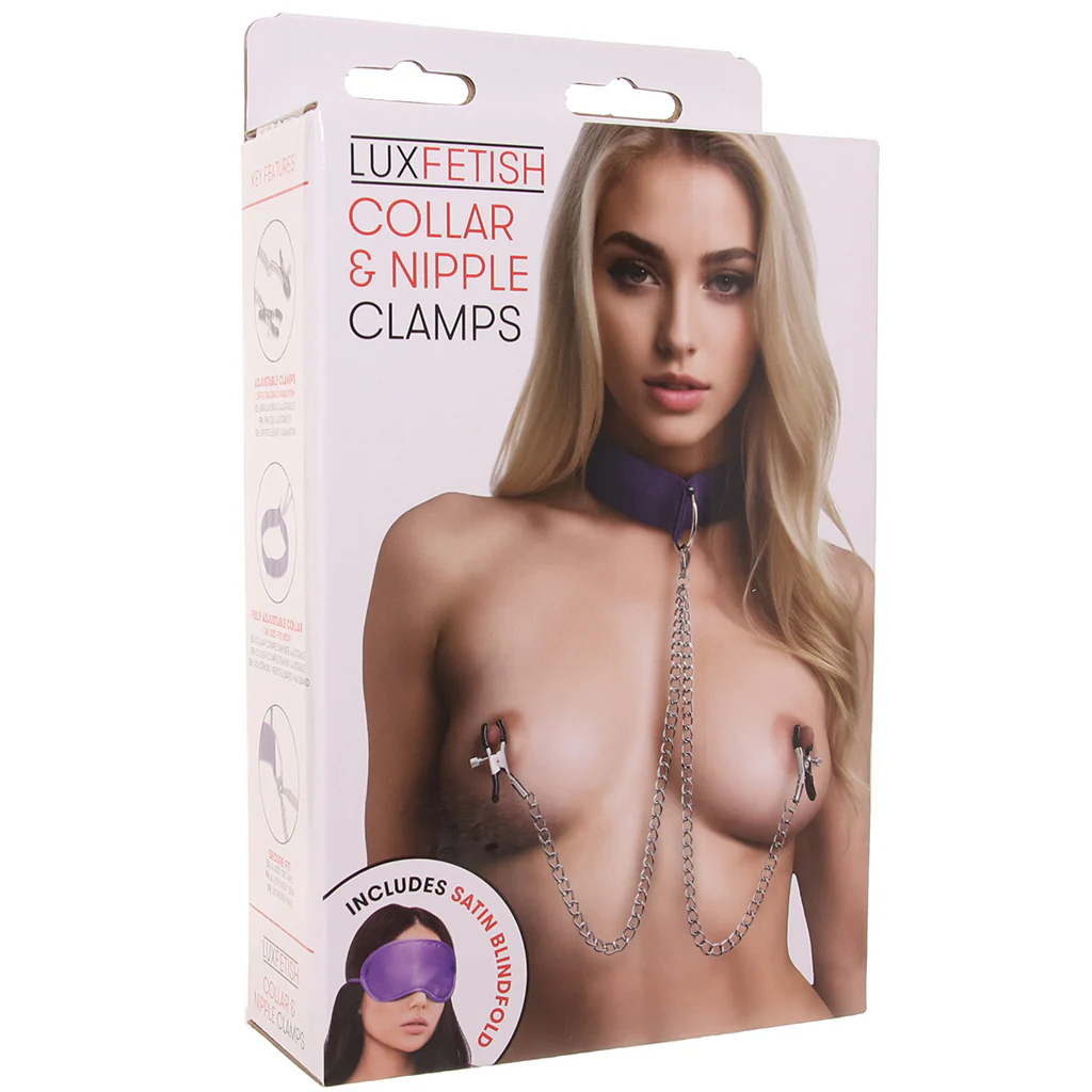 Collar & Nipple Clamp Set in Purple - Image 9