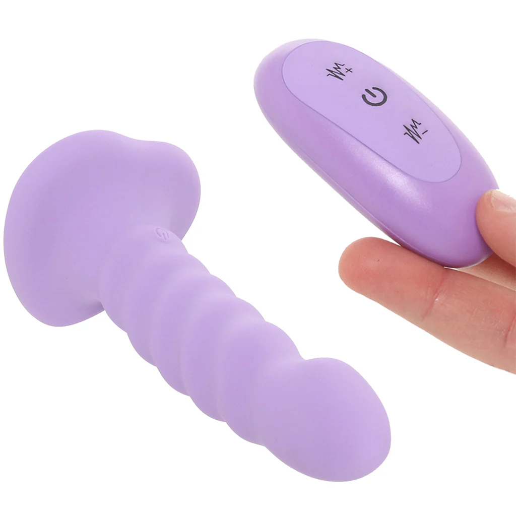Colours 5 Inch Ribbed Remote Vibe in Purple - Image 2