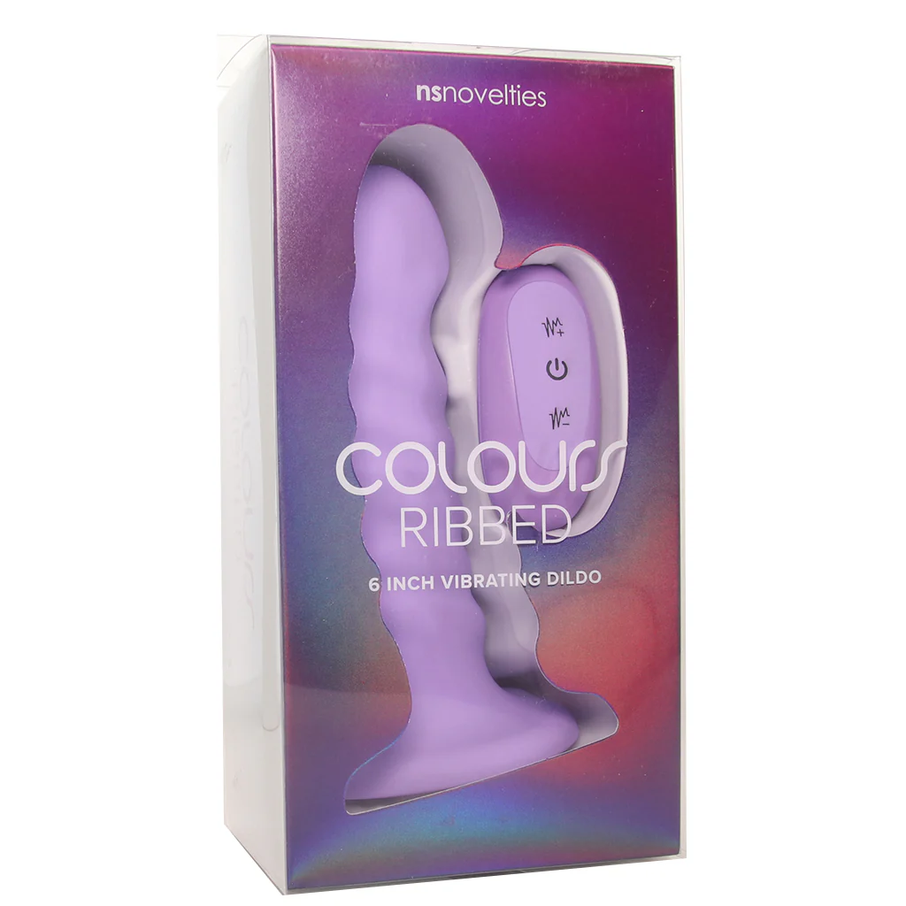 Colours 6 Inch Ribbed Remote Vibe in Purple - Image 9
