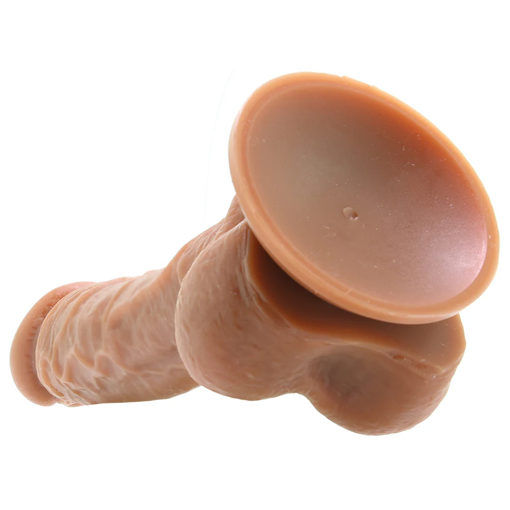 Colours 8 Inch Dual Density Silicone Dildo in Brown - Image 5