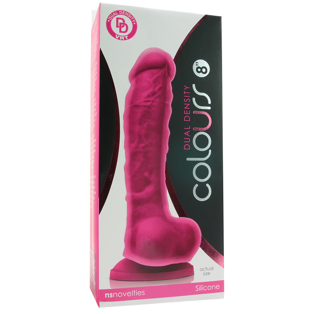 Colours 8 Inch Dual Density Silicone Dildo in Pink - Image 6