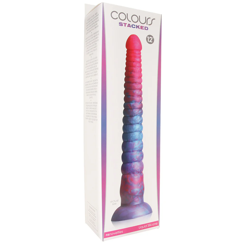 Colours Stacked 12 Inch Dildo in Pink/Blue - Image 6