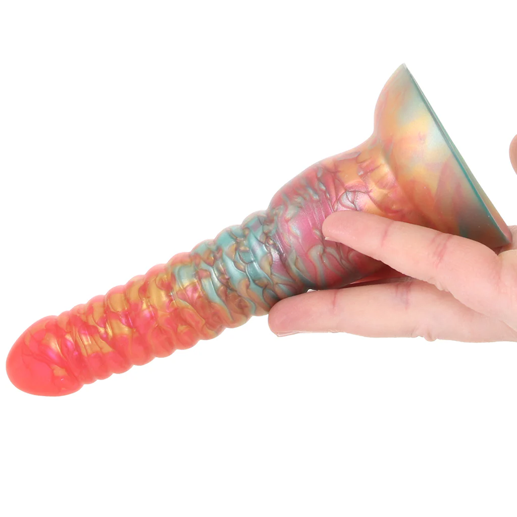 Colours Stacked 6 Inch Dildo in Red/Gold - Image 4
