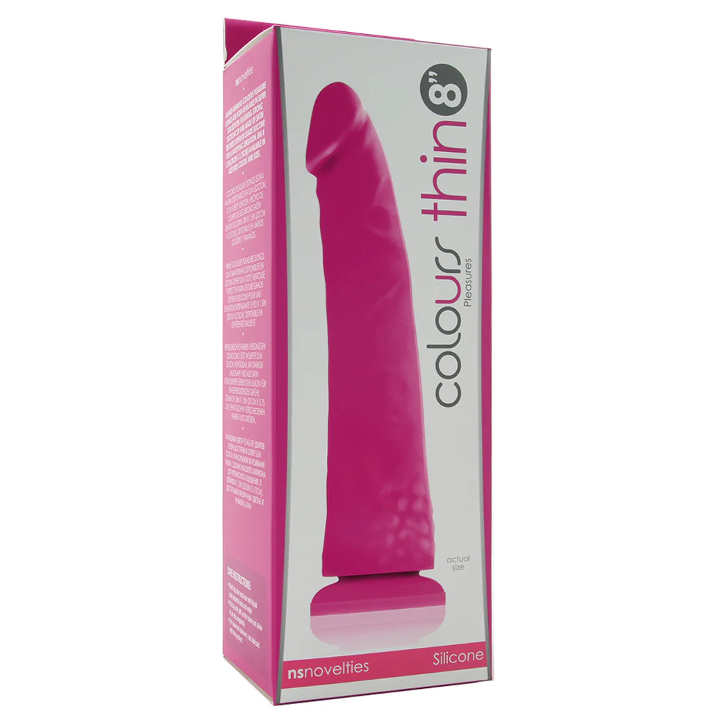 Colours Thin Pleasures 8 Inch Silicone Dildo in Purple - Image 6