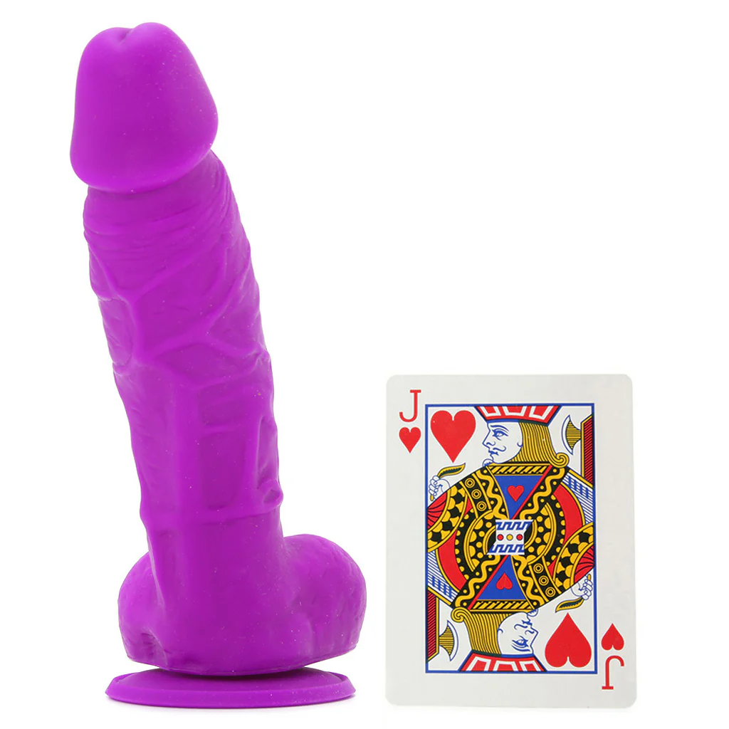ColourSoft 5 Inch Soft Silicone Dildo in Purple - Image 4