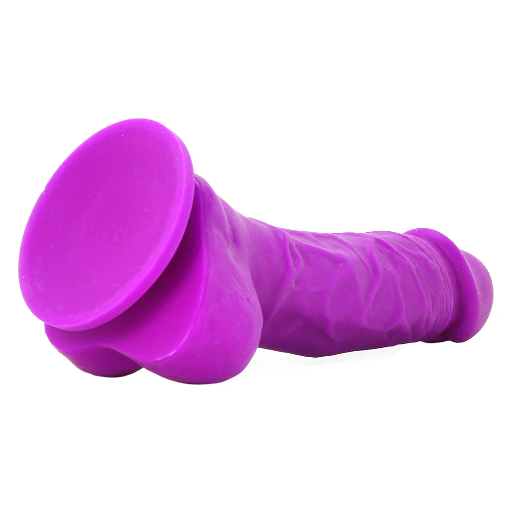 ColourSoft 5 Inch Soft Silicone Dildo in Purple - Image 5