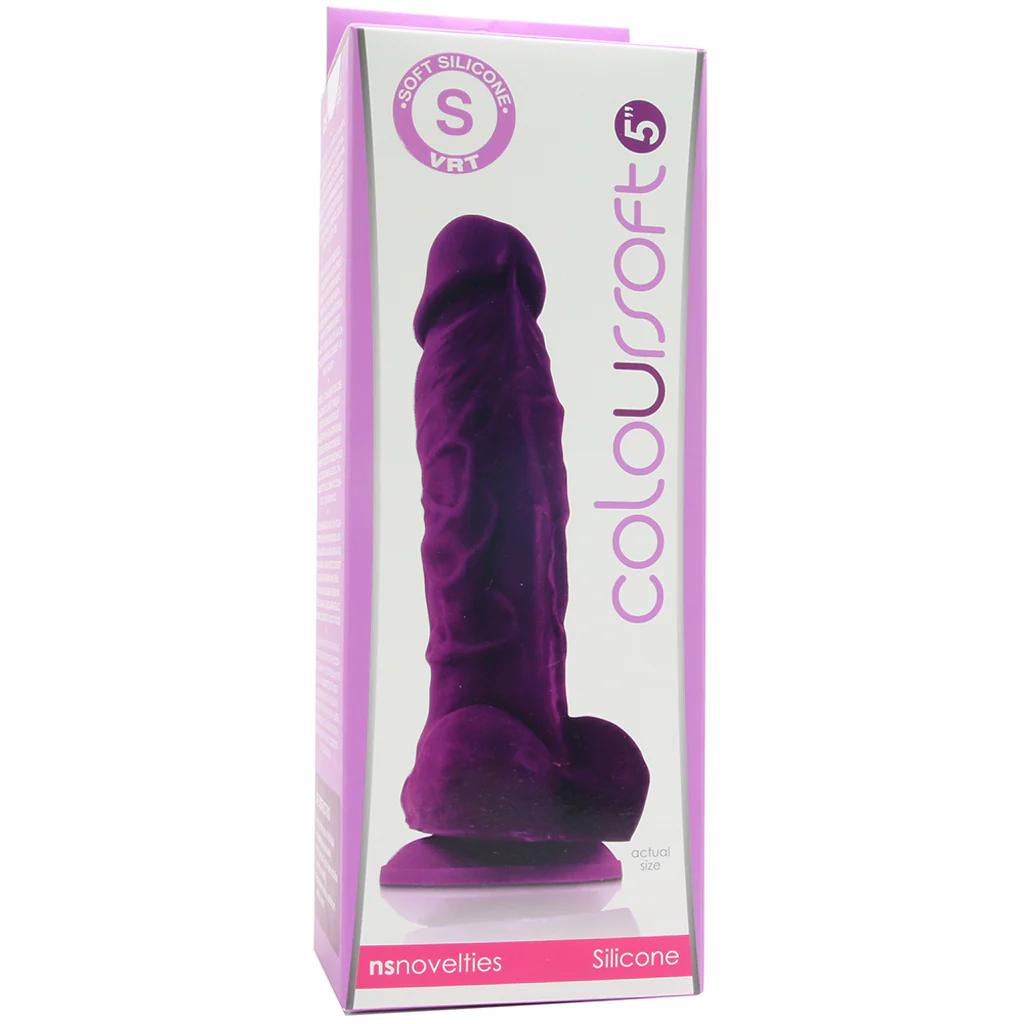 ColourSoft 5 Inch Soft Silicone Dildo in Purple - Image 6