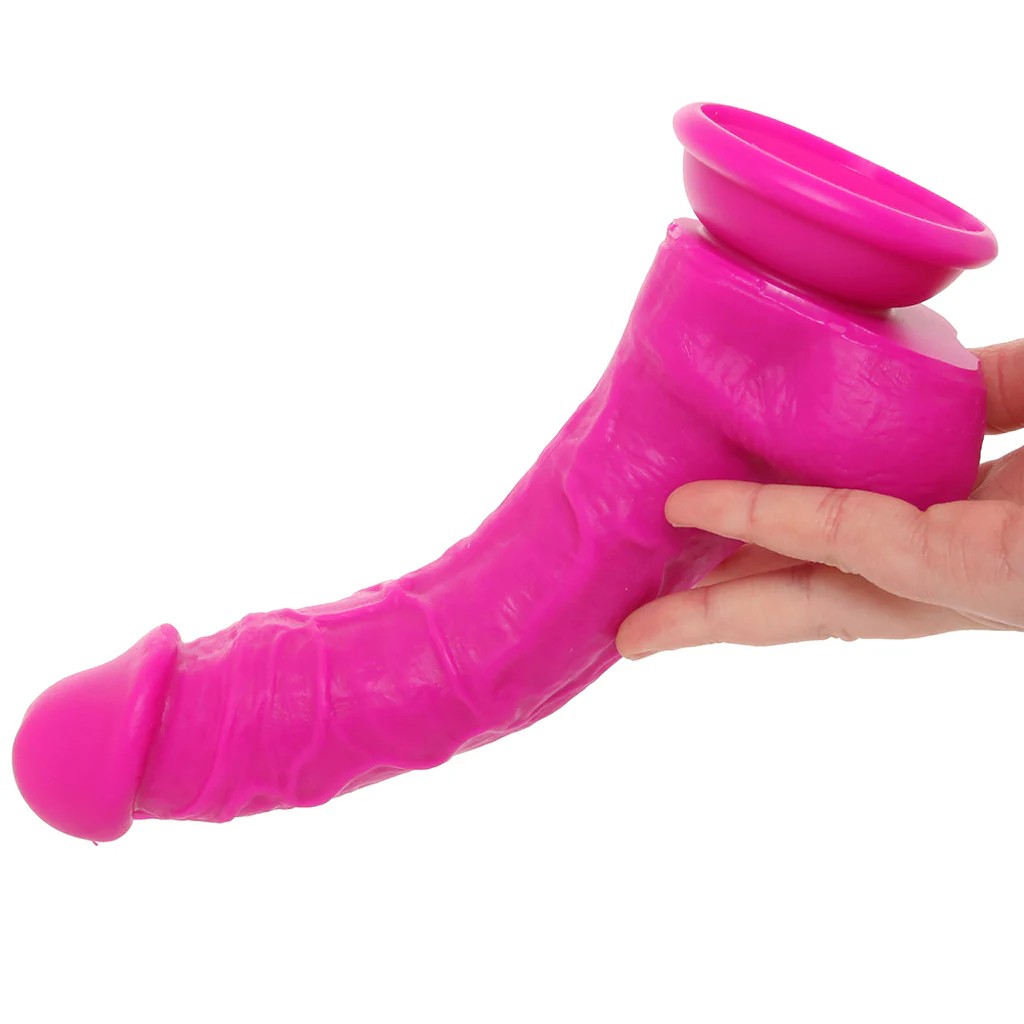 ColourSoft 8 Inch Silicone Dildo in Purple - Image 4