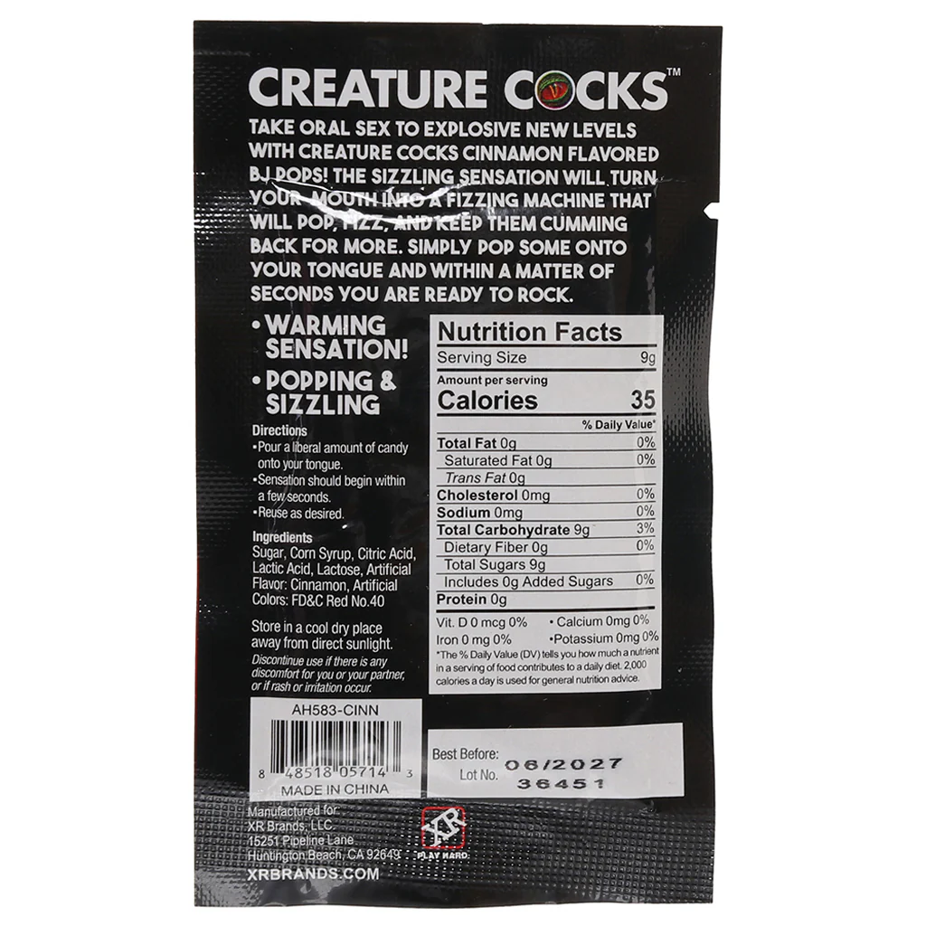 Creature Cocks BJ Pops! Candy .32oz/90g in Cinnamon - Image 6