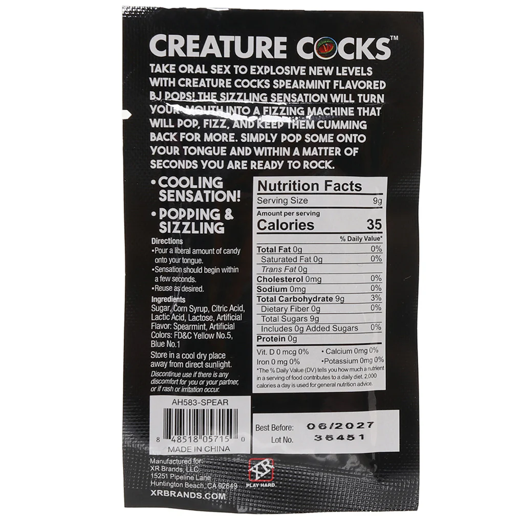 Creature Cocks BJ Pops! Candy .32oz/90g in Spearmint - Image 6