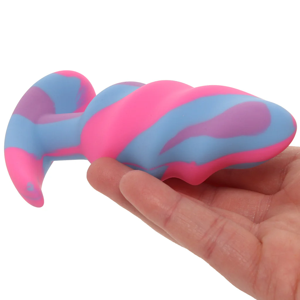 Creature Cocks Unicorn Swirl Silicone Butt Plug in Medium - Image 4