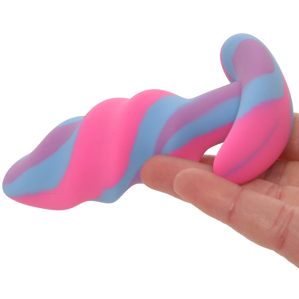 Creature Cocks Unicorn Swirl Silicone Butt Plug in Small - Image 4